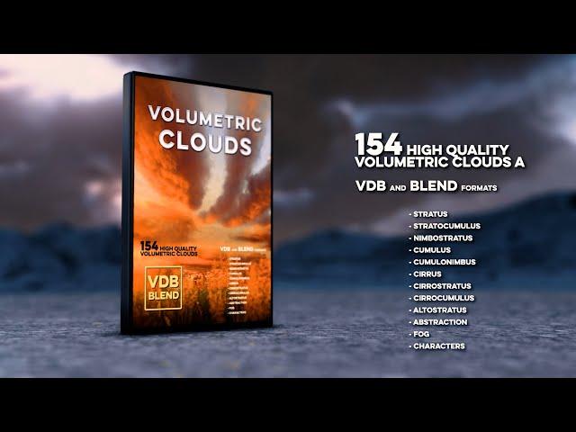 Volumetric Clouds Pack / VDB and BLEND Format / Blender, After Effects, and more