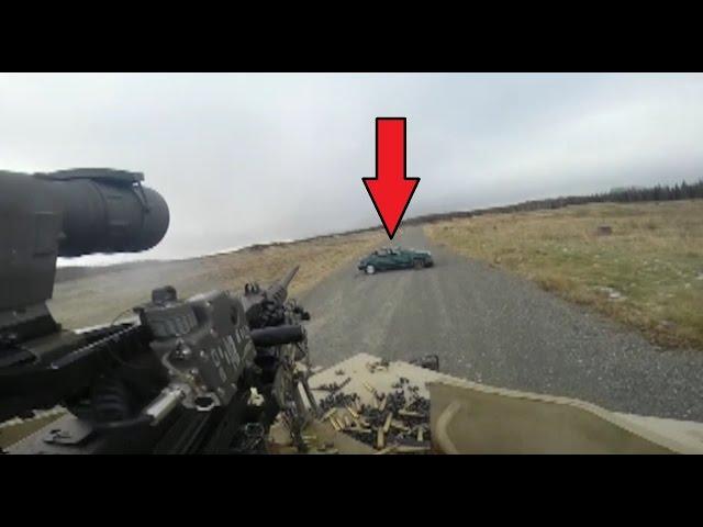 US Army Helmet Cam Of Humvee Machine Gunners Taking Out SVBIEDs During Simulated Combat Training