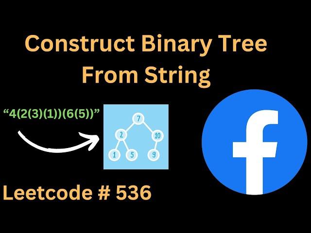 CONSTRUCT BINARY TREE FROM STRING | LEETCODE 536 | PYTHON STACK SOLUTION