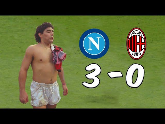 Diego Maradona destroyed the best AC Milan of all time (1989) 2 assists 1 goal