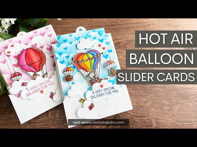 Hot Air Balloon Pull Tab Slider Cards (Mama Elephant)