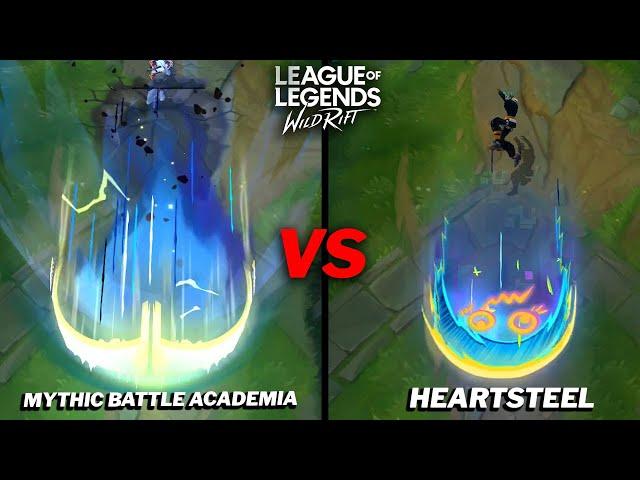 Ezreal Heartsteel VS Mythic Battle Academia Skin Comparison Wild Rift