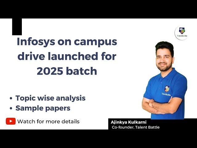 Infosys 2025 Batch Recruitment Drive launched| Complete Guide & Preparation Tips