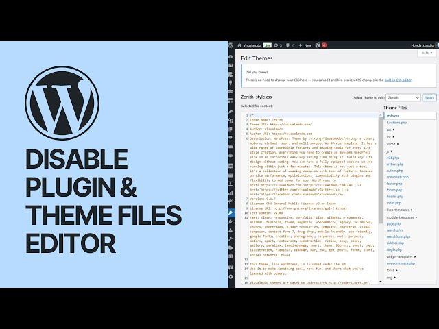 How To Disable Plugin & Theme Files Editor in WordPress Admin Dashboard? Security Tip