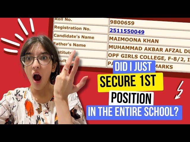 Did I Just Secure 1st Position? | SSC Part 1 Result | Federal Board | Maimoona Khan