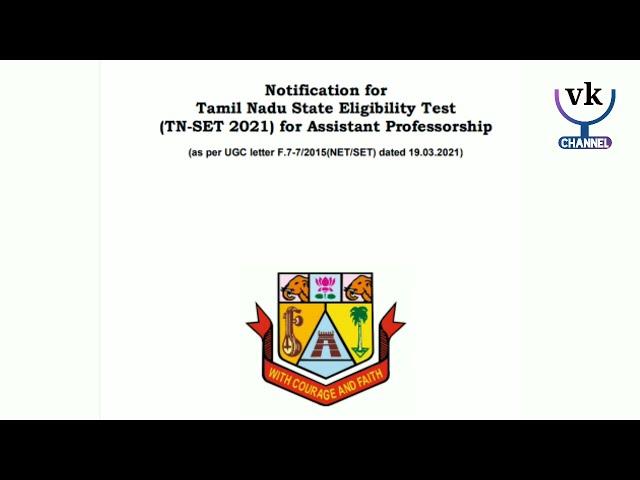 TN_SET2021 details||Tamil Nadu State Eligibility test 2021update notifications#tnset#state#tamil