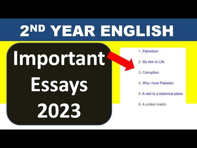 2nd year English important English essays 2023