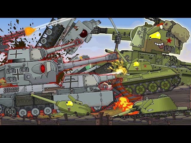 German Fanatics and the Fanatic Monster vs. the Soviet Bogatyr: Fedor - Cartoons about tanks