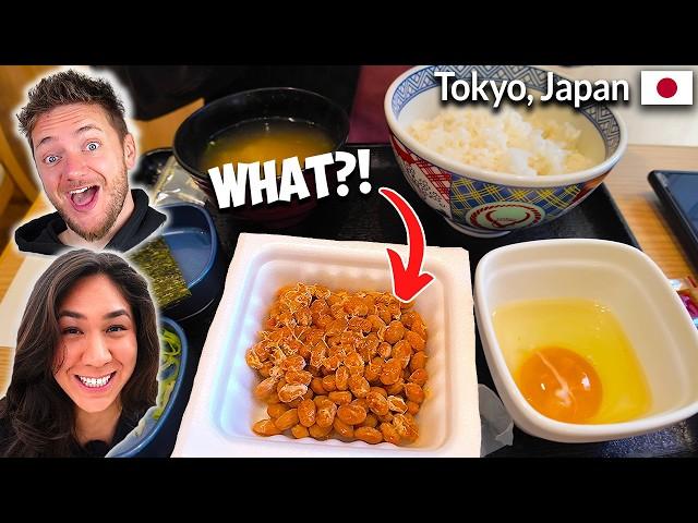 German & American Try the WEIRDEST Japanese Dish for the FIRST TIME! (Natto Breakfast)