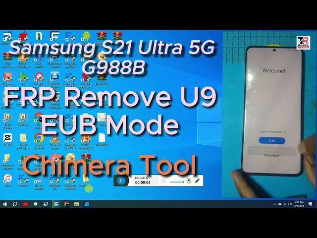 Samsung Galaxy S21 Ultra 5G FRP chimera | G998B EUB Mode | Samsung S21 Ultra 5G FRP Bypass android14