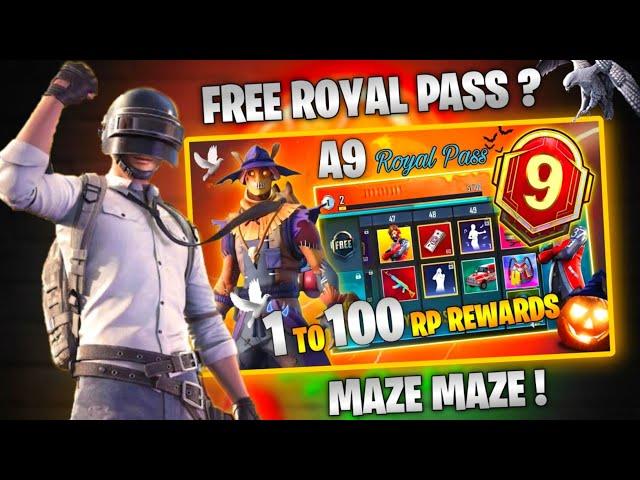 A9 ROYAL PASS//1 TO 100 RP REWARDS // ACE 9 ROYAL PASS LEAKS ( A9 ROYAL PASS PUBG MOBILE/BGMI )