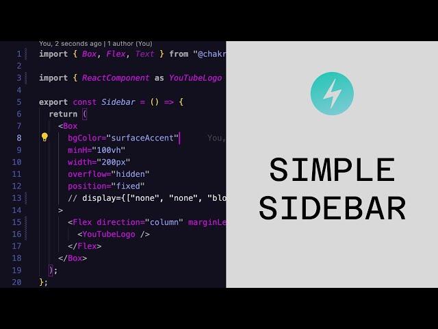 Quick Sidebar in ChakraUI for Beginners | Desktop Only