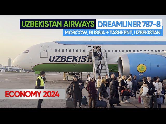 Uzbekistan Airways Boeing 787-8 Dreamliner in ECONOMY class | FLIGHT REPORT