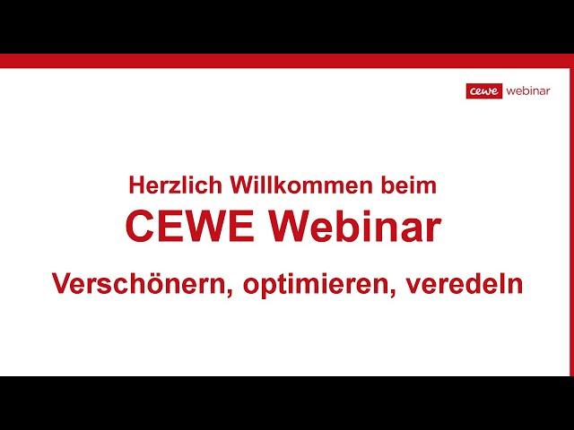 CEWE FOTOBUCH - Webinar 3 – Verschönern, optimieren, veredeln