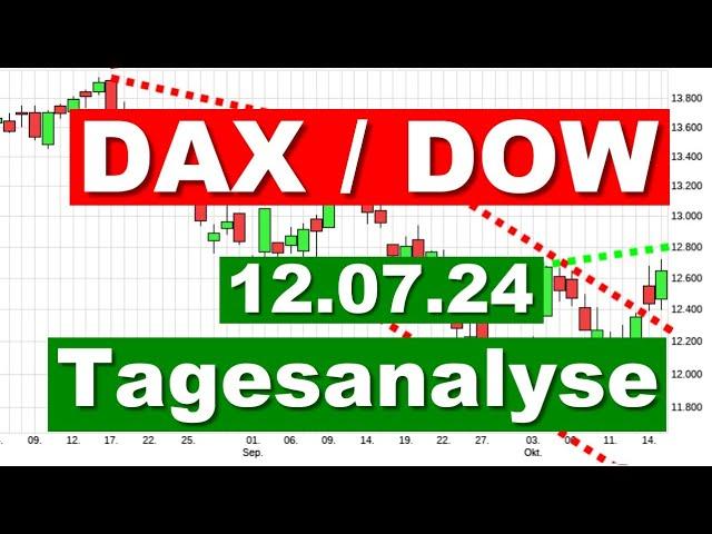 DAX DOW Jones Analyse Charttechnik  Tagesausblick  Chartanalyse für den 12.07.2024 Aktien traden