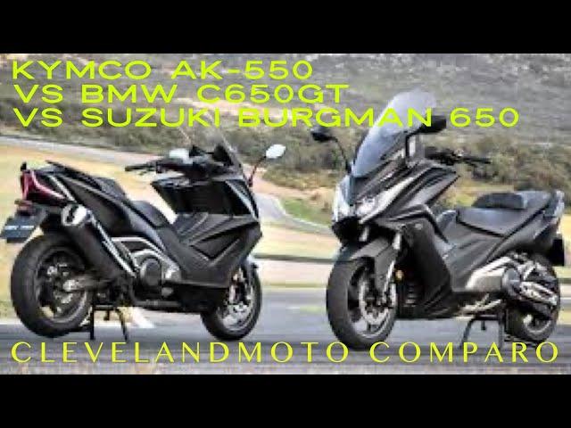 Kymco AK550 Vs Suzuki Burgman 650 Vs BMW C650gt 3 Way Shoot Out 100MPH+ No Problem!