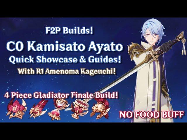 F2P C0 AYATO REALISTIC SHOWCASE (TEAMS/SOLO) & FULL GUIDES w/ R1 AMENOMA KAGEUCHI GENSHIN IMPACT 2.6