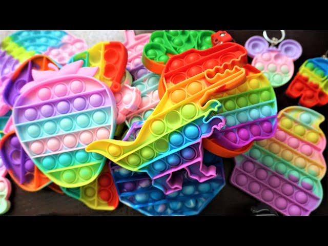 All rainbow pop it toys fidget training compilation