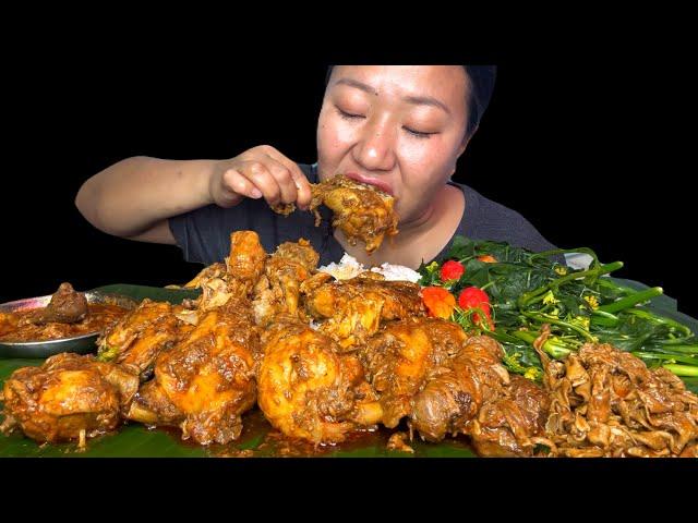 Chicken Intestines And Leg Pieces , Extra Gravy, Mukbang || Won Eating Show