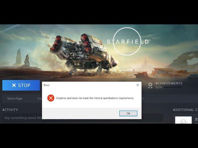 Fix Starfield Error Graphics Card Does Not Meet The Minimal Specifications Requirements