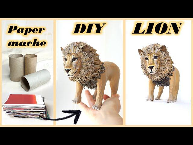 HOW TO MAKE paper mache LION  | DIY paper crafts | Best out of waste