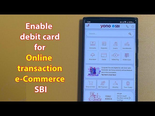 How to activate sbi debit card for domestic ecom transaction through yono