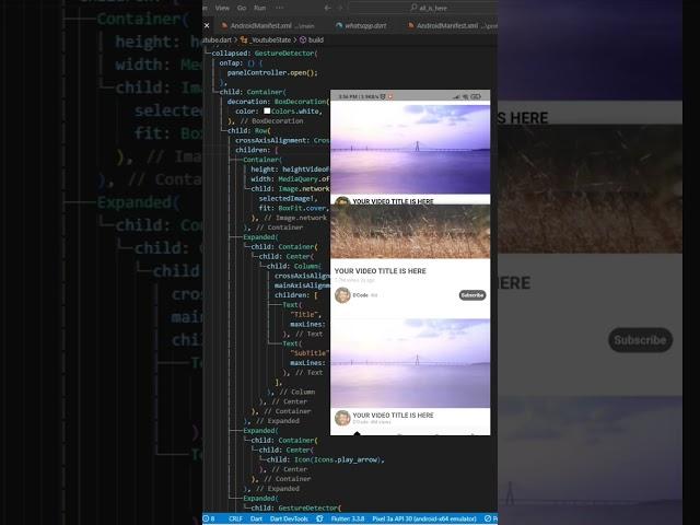 FLUTTER - YouTube simple slide up/down Animation #flutter #flutterdev