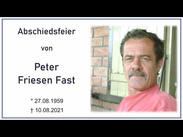 Abschiedsfeier von Peter Friesen Fast