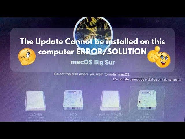 macOS Big Sur error this update cannot be installed on this computer "solution"