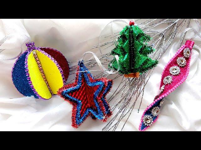 4 ideas for Christmas toys from foamiran. DIY / needlework.