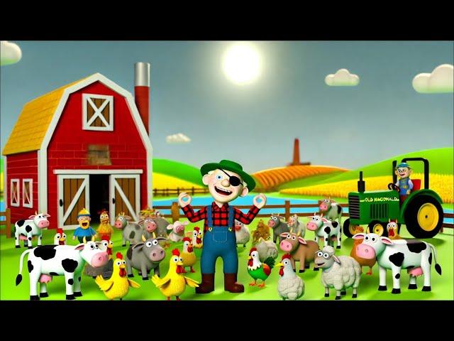Old MacDonald Had A Farm | Colorful Animals Song |  Nursery Rhymes & Kids Songs