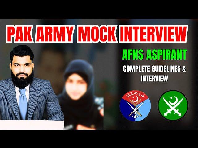 AFNS Cadet Mock Interview   | Pak Army | Navy | Air Force Mock Interview