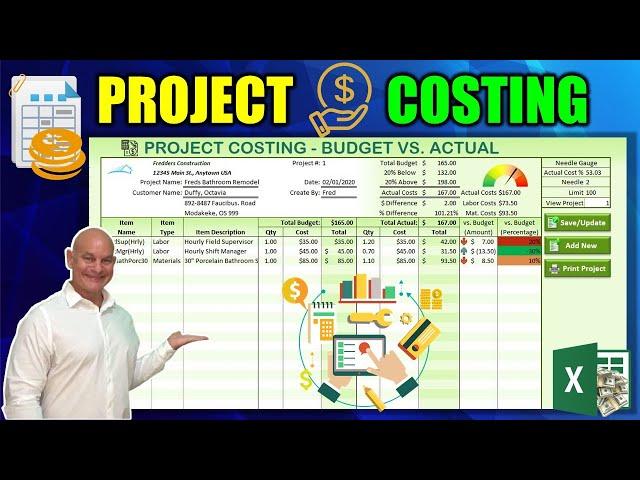 How To Create A Project Costing Application with Budget vs. Actual Costs In Excel [Free Download]