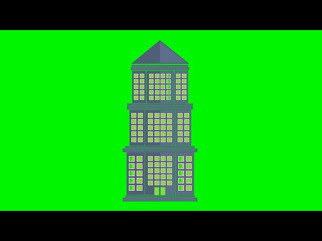 Buildings Large Animated Green Screen