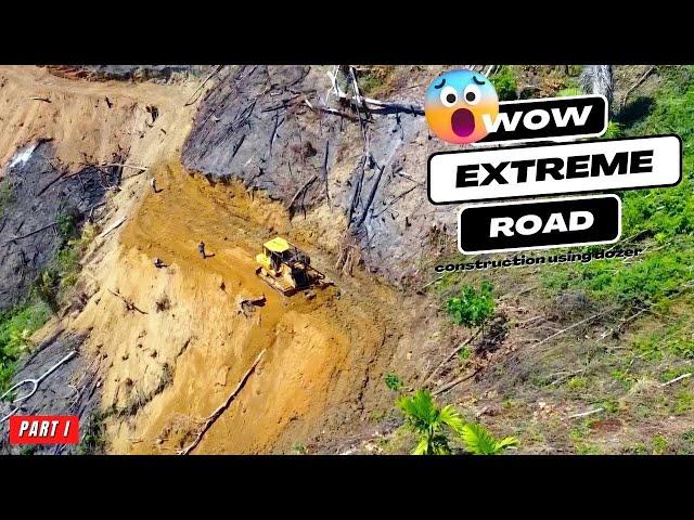 The highest Risk Job CAT D6R XL Cutting Hill On Mountain Road Construction Part 1