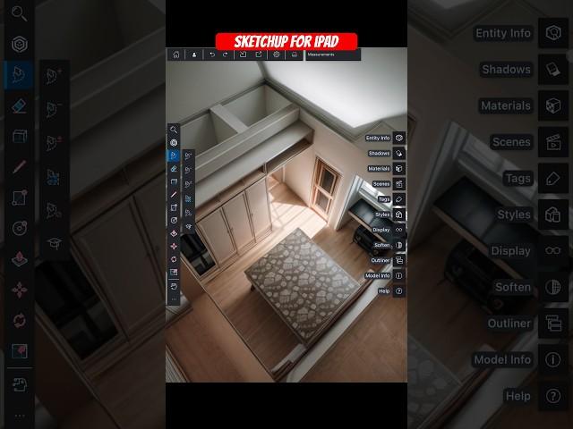 Realistic Interior Design in SketchUp On iPad #shorts #sketchup #3d #sketchuptutorial