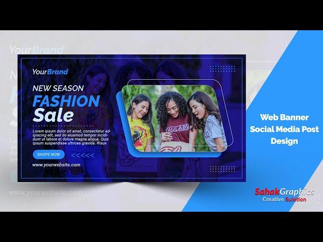 Fashion Web Banner Design| Social Media Post Design | Photoshop CC Tutorial | Hindi Urdu