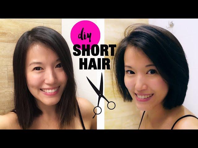 HOW TO cut your own Hair Short at Home || Women's DIY HAIRCUT Short Bob (actual chin length short)