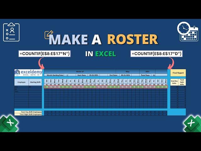 Make Employee Roster Template in Excel