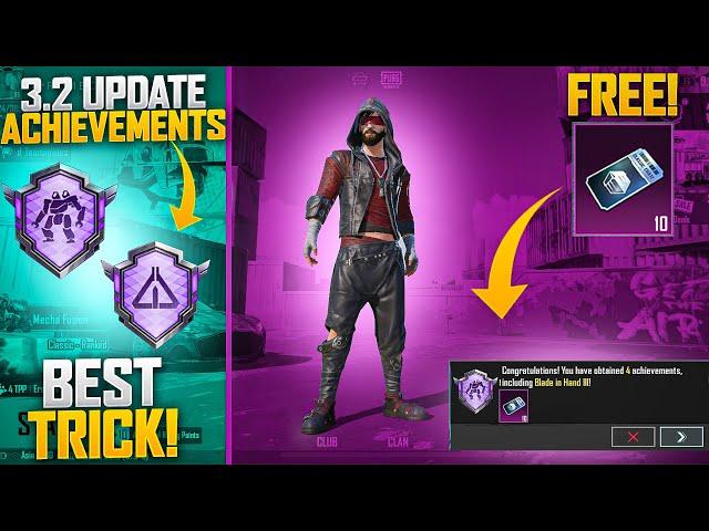 Get Free 60 Achievement Points | 3.2 Update All Achievements | Ace Pilot , Mecha Pioneer |PUBGM