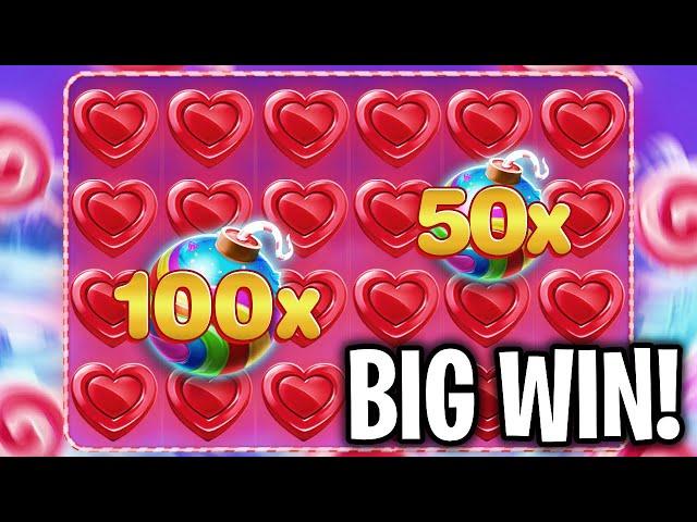 LUCKY SWEET BONANZA WIN... (HEARTS AND 100X)