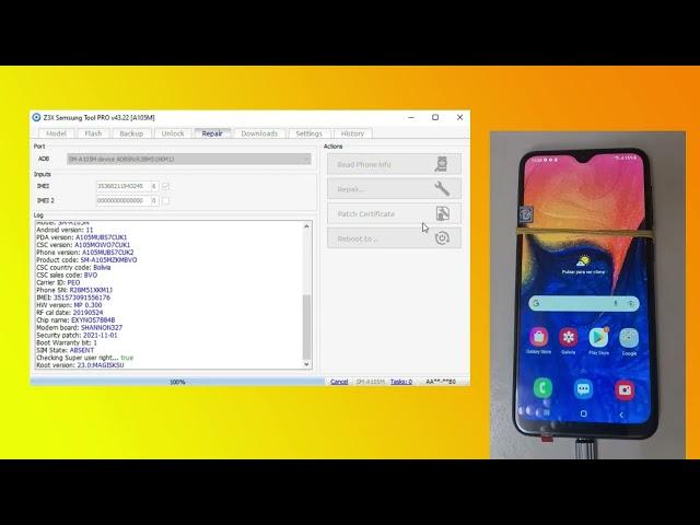 Reparar IMEI & ROOT Samsung A105M U7 bit 7 // Repair IMEI A10 Bit 7 / ROOT A105M U8 bit 8 - M105M