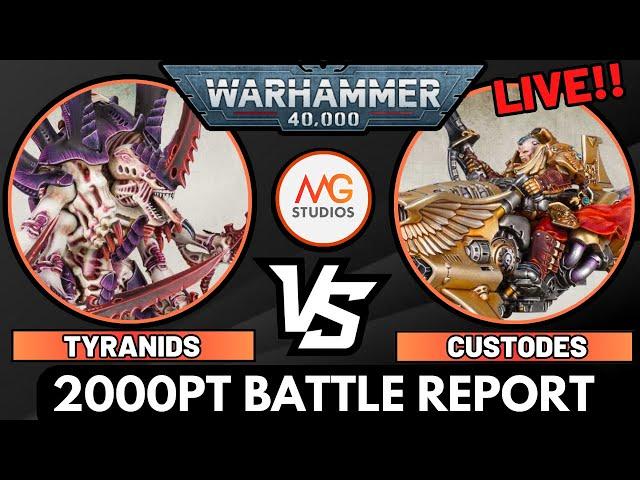 LIVE  Tyranids vs Custodes | Warhammer 40k 10th Edition Battle Report