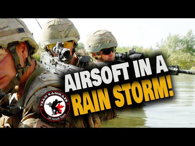 Airsoft in a rain storm - Team Kamikaze playing at RAF Yatesbury