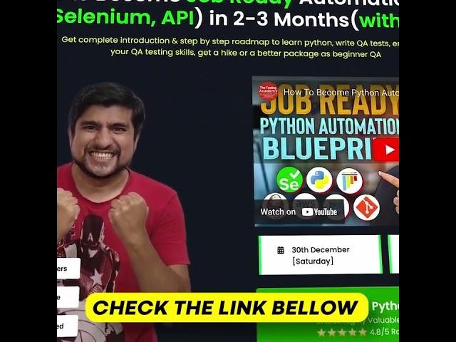 Become Job Ready Automation Tester in 2-3 Months (Python)