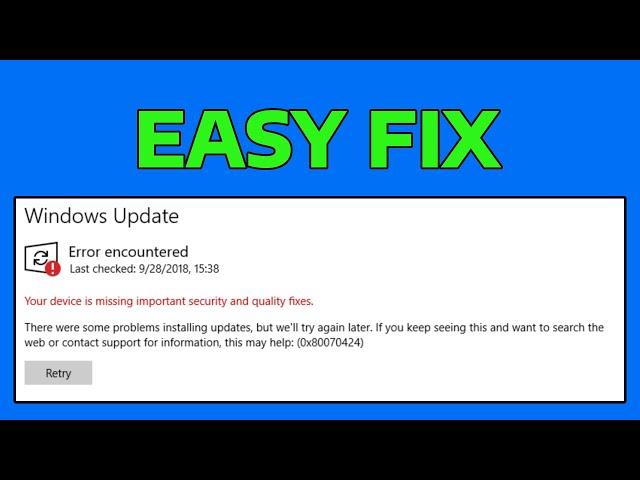 How To Fix 0x80070424 Windows Update Microsoft Store Error in Windows 11 & Windows 10