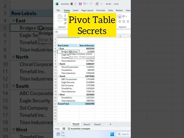 Pivot Table Secrets : Repeat Label Items and Tabular Form in Excel #excel #exceltips #exceltutorial