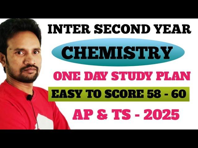 INTER SECOND YEAR CHEMISTRY ONE DAY STUDY PLAN 2025 /  AP AND TS