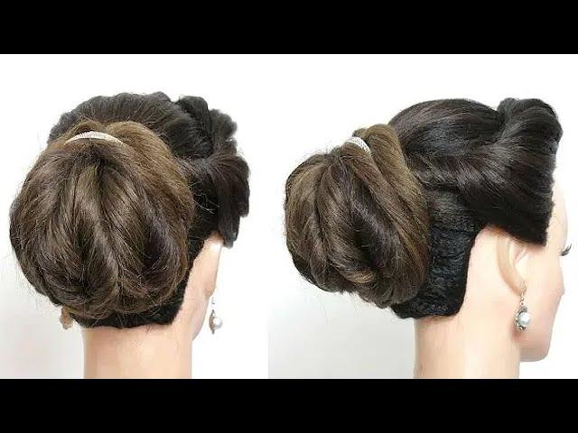 Easy medium bridal updo. Hairstyle for long hair