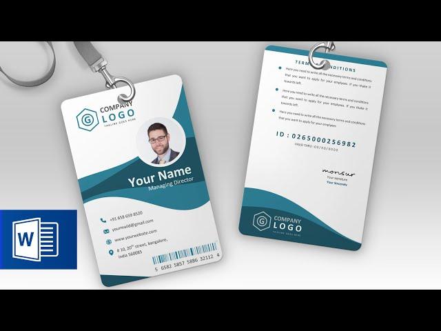 ID Card Design Tutorial in MS Word | How to create Identity Card using Microsoft Word 2007 or 2010